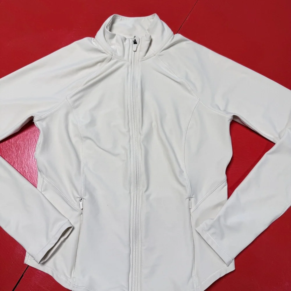 OLD NAVY OFF WHITE BUTTER ACTIVE POWER SOFT JACKET TOP - Picture 1 of 8